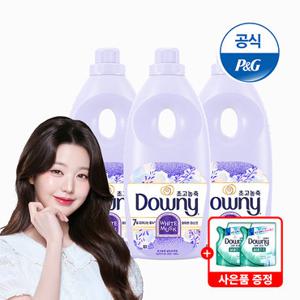 다우니 5성급 호텔컬렉션 화이트 머스크 1Lx3 초고농축 섬유유연제 본품 + 유연제 200ml 2개 증정