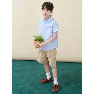 [빈폴키즈] [Essential] 시어서커 스트라이프 반소매 셔츠  스카이 블루 (BI6365UE3Q)