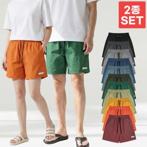 [파라고나 2장세트] 남여공용 말리부 숏 밴딩 팬츠 8컬러 3사이즈 B24P209 나일론 반바지