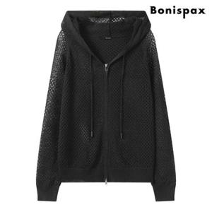 [보니스팍스]썸머 메쉬 펀칭 후드 집업 가디건 (XQ2CK007L0)