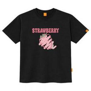 엘라모 딸기 반팔 티셔츠 남녀공용 빅사이즈 S~4XL