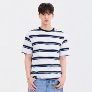 [체이스컬트]공용 빅 멀티 스트라이프 반팔 티셔츠 FBRU5820D04_