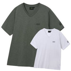 [백화점][지프] Jeep 남 여 공용 클래식핏 브이넥 지구본 반팔티셔츠 (JR2TSU403) 이너티 면티 로고 자수 JR2TSU403