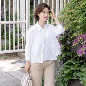 엄마옷 마담4060 여름자켓시보리7부셔츠-QJK2404015-
