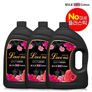 밀크코튼 고농축 섬유유연제 러브미 3.06L 3개