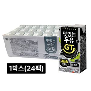 남양 맛있는 두유 GT 고칼슘 검은콩깨 190ml x 24팩 멸균두유 팩두유