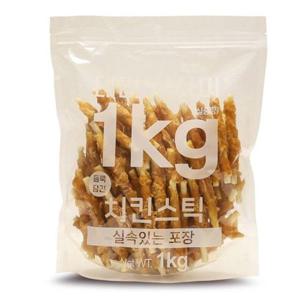 테비 강아지 치킨스틱 사사미 1kg 애견 건조 간식 (WD1D4C2)