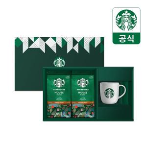 스타벅스 원두 커피 선물 세트 (하우스 블렌드 분쇄원두400g+머그컵)