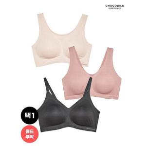 [크로커다일 이너웨어]라이크라 쉘론 몰드부착 브라 U/V/스트랍 1종 택1