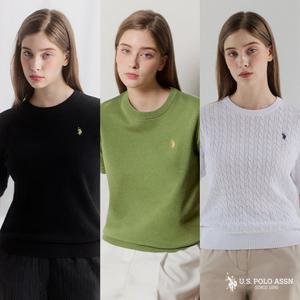 [USPA] 26SS 여성 코튼 반팔 니트 3종
