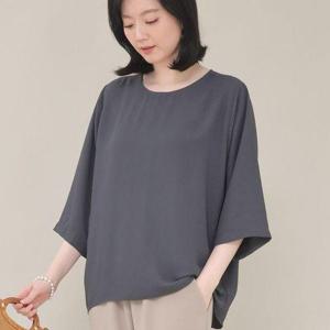 [애비뉴투지]엄마옷 쉬폰 베이직 기본 라운드 여성 봄 여름 칠부 루즈핏 블라우스 B04448