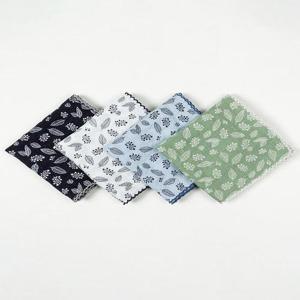 마리엔느 나뭇잎 열매 핀코트 레이스 면 손수건 스카프