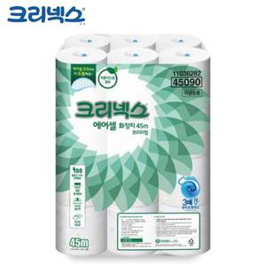 크리넥스 두루마리 화장지 물에 녹는 프리미엄 에어셀 45m (24롤) (WFJAQVU)