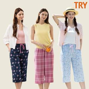 [TRY]26SS 신상 트라이 여성 인견 파자마 7부팬츠 3종