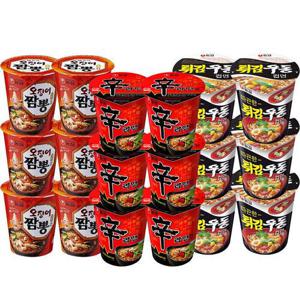 농심 컵라면 혼합 18개(신라면6개+튀김우동6개+오징어짬뽕6개)_