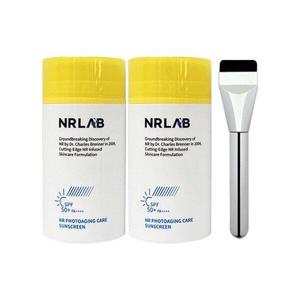 [엔알랩]광노화 케어 무기자차 선크림 80ml 2개+밀착브러쉬