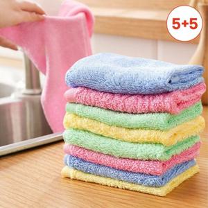 [5+5] 기름쏙 이지헹굼 자연유래 대나무행주 색상혼합 (총 10P)