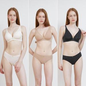 [Wonderbra] V넥 노와이어 브라팬티 6종세트 오트밀+샌드베이지+블랙 WBW4N303132_T