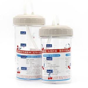 빨대텀블러 보틀 물통 400ml 물병 플라스틱 빨대 실리콘