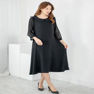 [모슬린]엄마옷 원피스 롱 정장 카라 플레어 603FGH299 마담/중년여성/빅사이즈/50대/60대