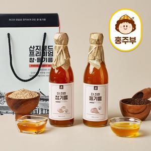 [홍주부] 더 진한 참기름 350ml+들기름350ml (총2병)