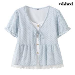 러블리 도트 프릴 블라우스 (WIDBBL022)