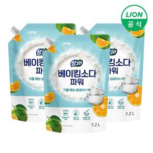 참그린 베이킹소다 파워 주방세제 리필 1.2L X 3개