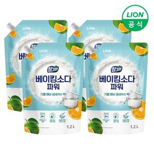참그린 베이킹소다 파워 주방세제 리필 1.2L X 4개