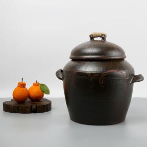 수작업 명품 옹기 항아리 13리터 전통 도자기 쌀독 된장 고추장 저장용 숨쉬는 항아리