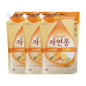자연퐁 비린내 걱정없는 오렌지 주방세제 리필 1.4L x3
