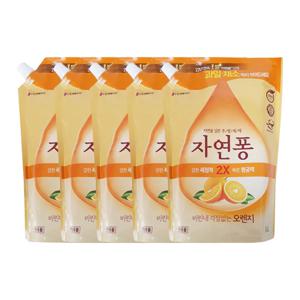 자연퐁 비린내 걱정없는 오렌지 주방세제 리필 1.4L x5