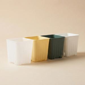 SP06 파스텔 슬릿화분 사각 미니 플라스틱 화분 2size