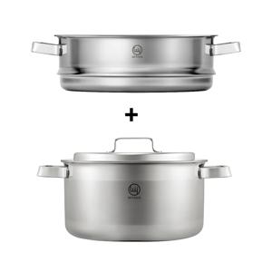 위더스 리네IH 24cm 양수냄비+24cm 찜기/ 통3중 스테인레스 인덕션 겸용