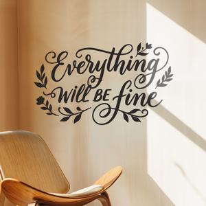 플라워레터링 everything will be fine 인테리어 스티커