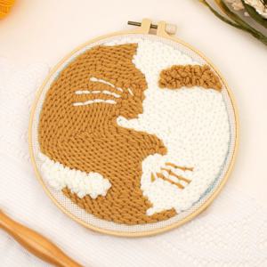 DIY 펀치니들 키트 고양이 한쌍 (기본바늘 포함)
