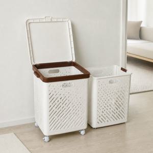 뚜껑과 바퀴 달린 대용량 접이식 빨래바구니 (3sizes)