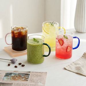 손잡이 내열유리컵 300ml 세트 4P 홈카페 머그컵 커피잔