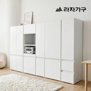 레빈 팬트리장 냉장고장 빌트인장 주방 수납장 세트 800 도어형+400 서랍형