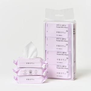 포켓 미니 물티슈 8매 x 8팩 2개(총 16팩)