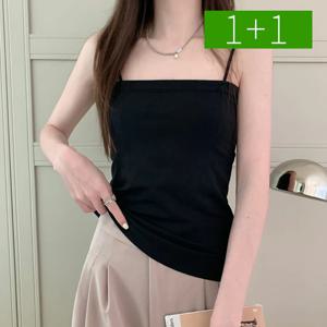 1+1 밍크 기모나시 민소매 캡내장 브라탑 이너 여성끈나시