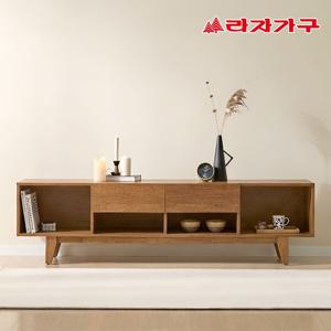 라자가구 그로우 E0 고무나무 원목 슬림 다용도 수납 티비다이 tv 거실장