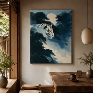기운을 담은 호랑이 그림 액자 민화 동양화 캔버스 포스터 B