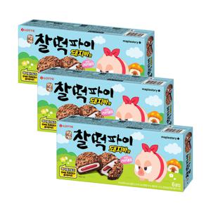메이플스토리 X 명가 찰떡파이 돼지바맛 150g x3개