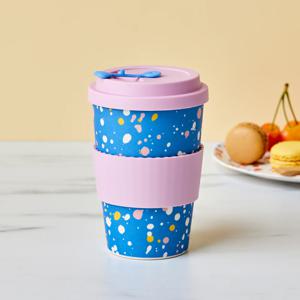 럭키버니 뱀부파이버 뚜껑 텀블러 500ML 블루