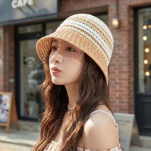 여름벙거지모자 니트 대두버킷햇 라피아 빅사이즈