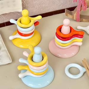 [해외] 감성 마카롱 링 수저받침 5P 세트 도자기 숟가락 젓가락 받침 4color