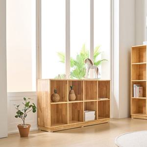 뒷판깔끔 북유럽풍 고무나무원목 파티션겸 4x2단 책장(141cm) 디자인 책방