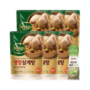 비비고 영양 삼계탕 800g*6개+백설 천일염 허브맛 솔트 순한맛 50g*1개