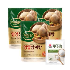 비비고 영양 삼계탕 800g*3개+백설 맛소금 250g*1개