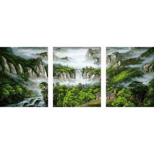 DIY 명화그리기 (물감2배) 폭포수 풍경 3 40X50cm, 3EA (3단세트)